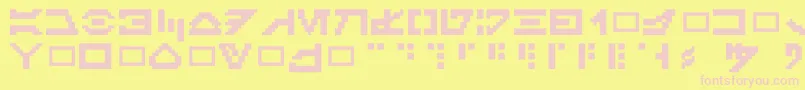 Galacticmini Font – Pink Fonts on Yellow Background