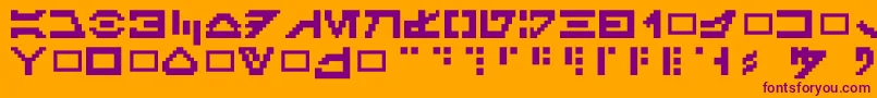 Galacticmini Font – Purple Fonts on Orange Background