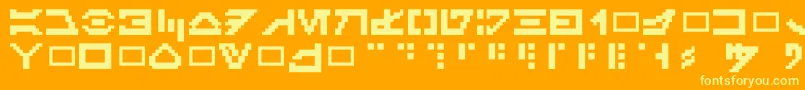 Galacticmini Font – Yellow Fonts on Orange Background