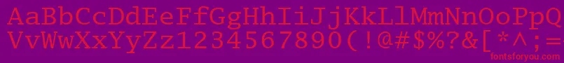 Lucidatypewriterstd Font – Red Fonts on Purple Background