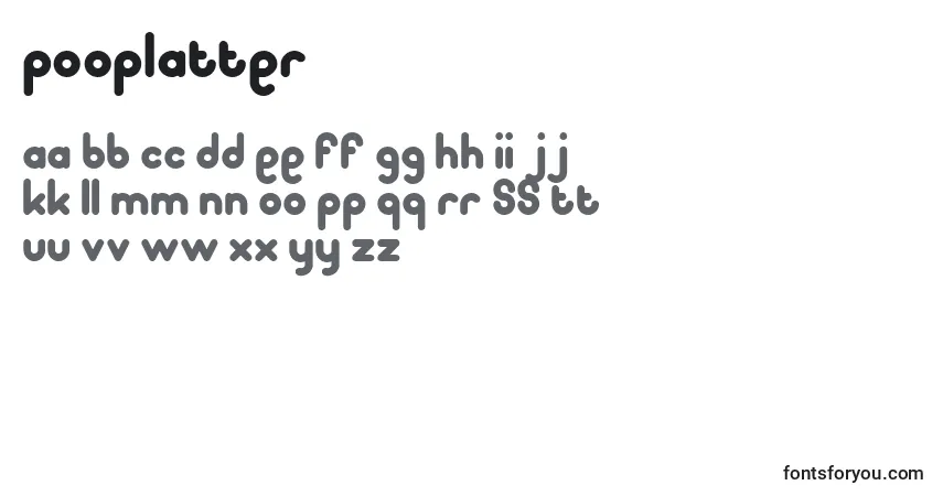 A fonte Pooplatter – alfabeto, números, caracteres especiais