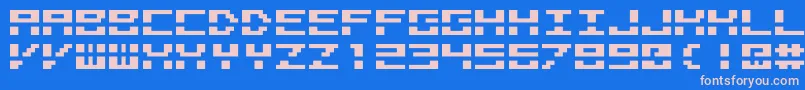 M40 Font – Pink Fonts on Blue Background