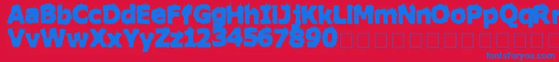 フォントHairyMonsterSolid – 赤い背景に青い文字