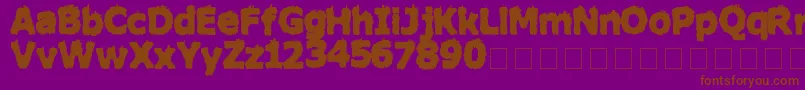 フォントHairyMonsterSolid – 紫色の背景に茶色のフォント