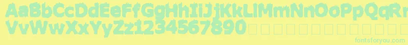 Шрифт HairyMonsterSolid – зелёные шрифты на жёлтом фоне