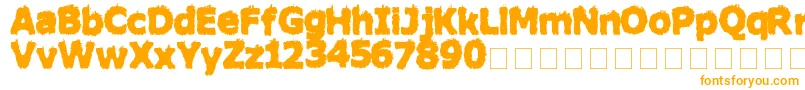 Więcej informacji o czcionce HairyMonsterSolid Czcionka HairyMonsterSolid – pomarańczowe czcionki na białym tle
