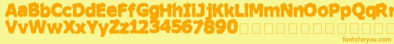 HairyMonsterSolid Font – Orange Fonts on Yellow Background