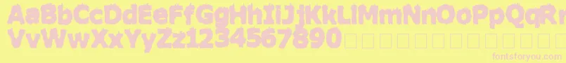 HairyMonsterSolid Font – Pink Fonts on Yellow Background