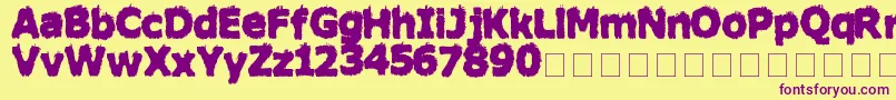 HairyMonsterSolid Font – Purple Fonts on Yellow Background
