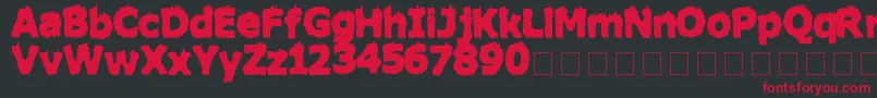 HairyMonsterSolid Font – Red Fonts on Black Background