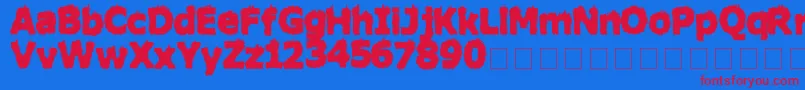 HairyMonsterSolid Font – Red Fonts on Blue Background