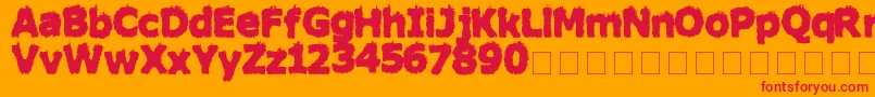 HairyMonsterSolid Font – Red Fonts on Orange Background