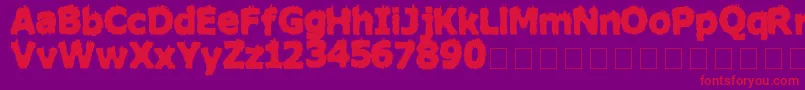 HairyMonsterSolid Font – Red Fonts on Purple Background