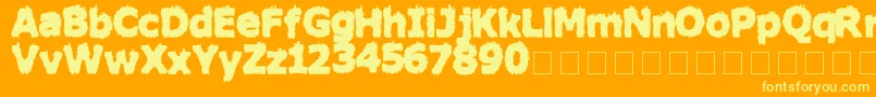 HairyMonsterSolid Font – Yellow Fonts on Orange Background