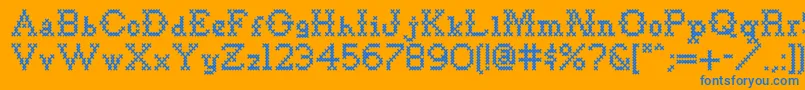 Goodbyecrewelworldnf Font – Blue Fonts on Orange Background