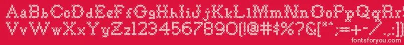 Goodbyecrewelworldnf Font – Pink Fonts on Red Background