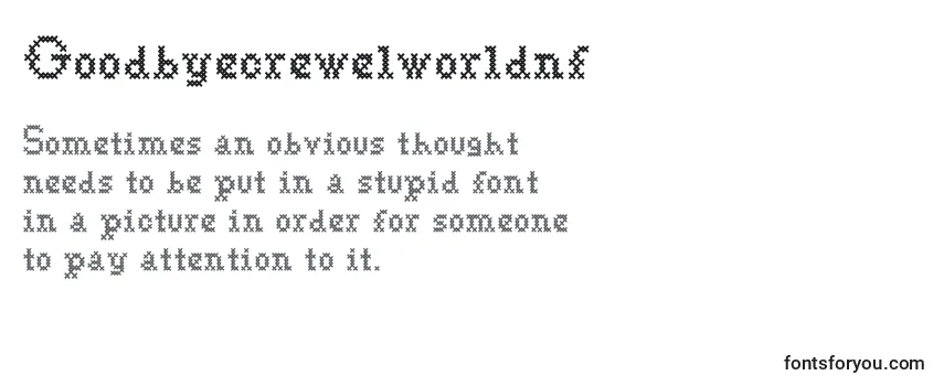 Goodbyecrewelworldnf Font
