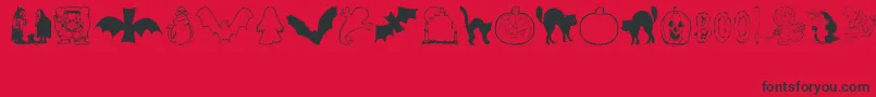 AezHalloweenDingbats Font – Black Fonts on Red Background
