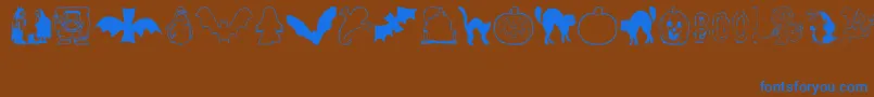 AezHalloweenDingbats Font – Blue Fonts on Brown Background