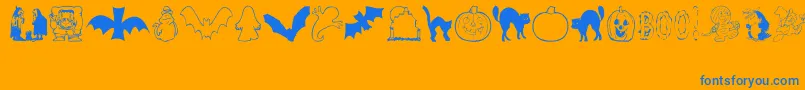 AezHalloweenDingbats Font – Blue Fonts on Orange Background