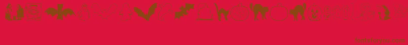 AezHalloweenDingbats Font – Brown Fonts on Red Background