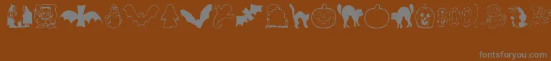 AezHalloweenDingbats Font – Gray Fonts on Brown Background