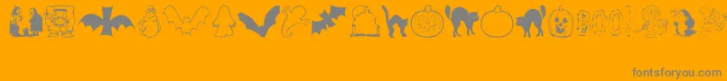 AezHalloweenDingbats Font – Gray Fonts on Orange Background