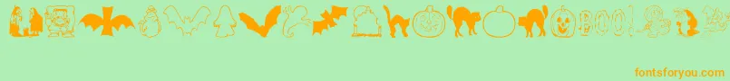 AezHalloweenDingbats Font – Orange Fonts on Green Background