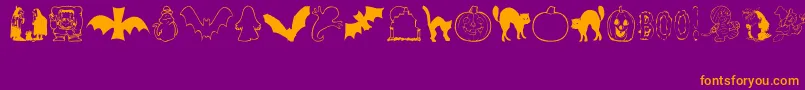 AezHalloweenDingbats Font – Orange Fonts on Purple Background