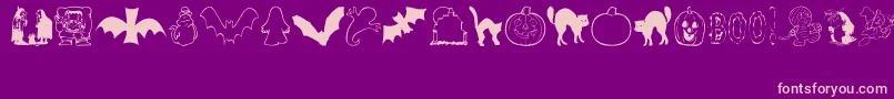 AezHalloweenDingbats Font – Pink Fonts on Purple Background