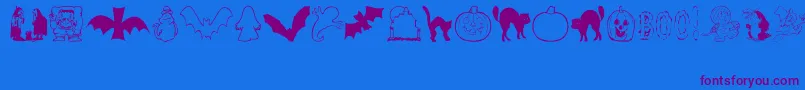 AezHalloweenDingbats Font – Purple Fonts on Blue Background