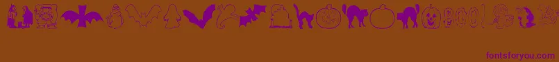 AezHalloweenDingbats Font – Purple Fonts on Brown Background