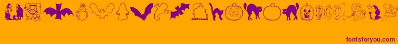 AezHalloweenDingbats Font – Purple Fonts on Orange Background