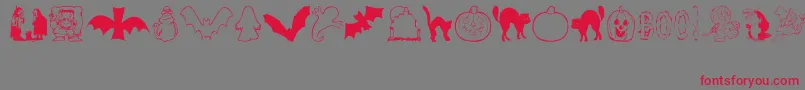 Lisätietoja AezHalloweenDingbats-fontista AezHalloweenDingbats-fontti – punaiset fontit harmaalla taustalla