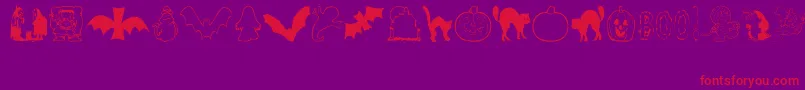 AezHalloweenDingbats Font – Red Fonts on Purple Background