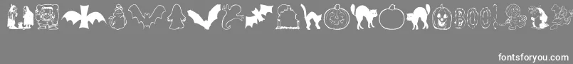 AezHalloweenDingbats Font – White Fonts on Gray Background
