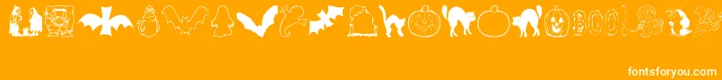AezHalloweenDingbats Font – White Fonts on Orange Background