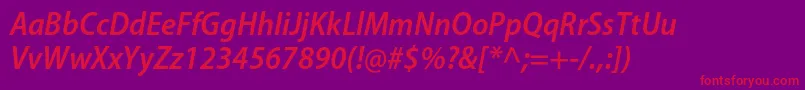 MyriadproSemiboldsemicnit Font – Red Fonts on Purple Background