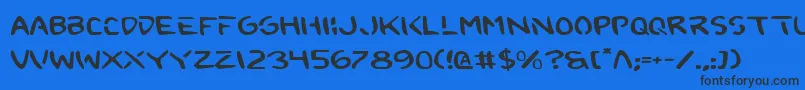 2toonv2e Font – Black Fonts on Blue Background