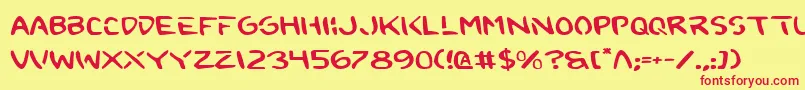 2toonv2e Font – Red Fonts on Yellow Background