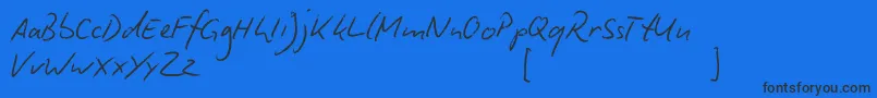 BiroScript Font – Black Fonts on Blue Background