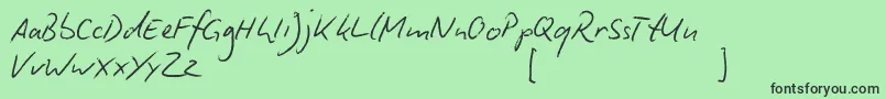 BiroScript Font – Black Fonts on Green Background