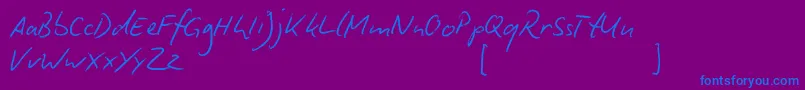 フォントBiroScript – 紫色の背景に青い文字