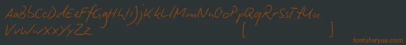 BiroScript Font – Brown Fonts on Black Background