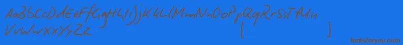 BiroScript Font – Brown Fonts on Blue Background