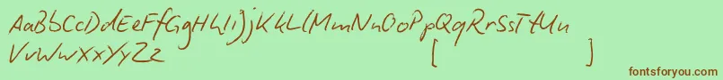 Fonte BiroScript – fontes marrons em um fundo verde