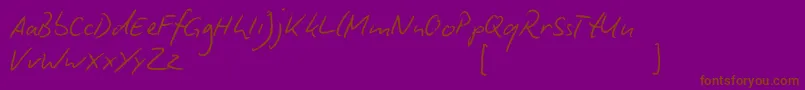 BiroScript Font – Brown Fonts on Purple Background