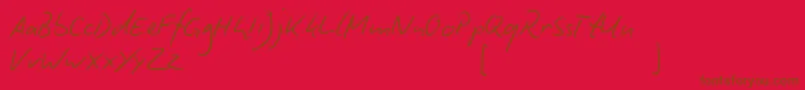 BiroScript Font – Brown Fonts on Red Background