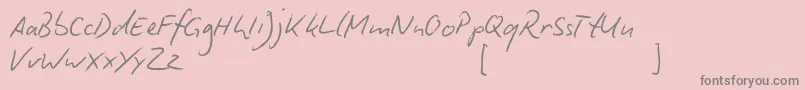Шрифт BiroScript – серые шрифты на розовом фоне