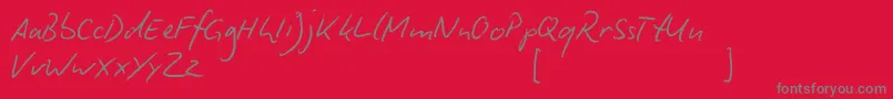 フォントBiroScript – 赤い背景に灰色の文字